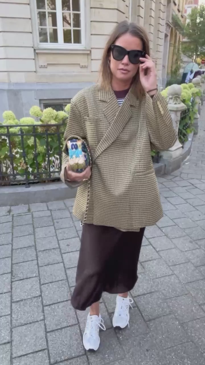 Chloe checkered blazer mustard