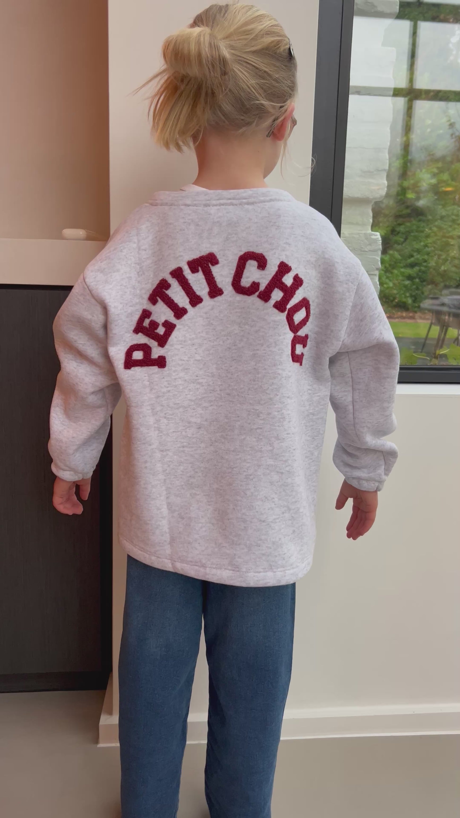 'Petit Chou' sweater grey/burgundy