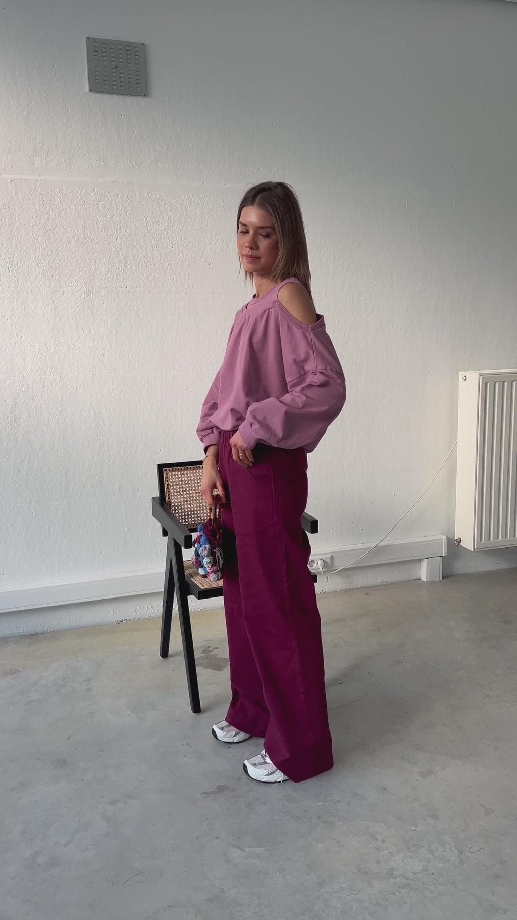 Luna off shoulder sweatshirt old rose