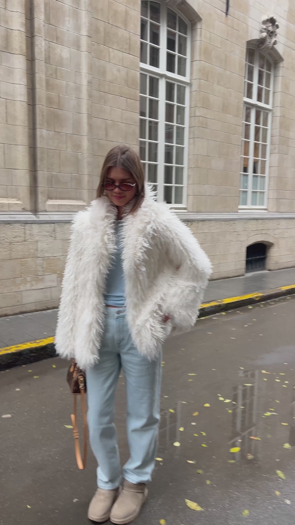 Cameron faux shearling coat offwhite